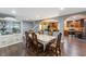 Open dining area features a large dining table and flows into the adjacent kitchen at 12507 N Roxboro St, Rougemont, NC 27572
