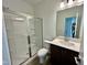 Modern bathroom featuring a glass-enclosed shower and a stylish vanity at 167 S Harvest Ridge Way # Homesite 223, Wilson's Mills, NC 27520
