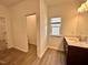 Bathroom featuring a vanity and views from the window at 167 S Harvest Ridge Way # Homesite 223, Wilson's Mills, NC 27520