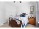 This bedroom features a ceiling fan, closet, and vintage furnishings at 2570 Sweet Bay Rd, Rocky Mount, NC 27804
