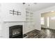 A close-up view of the fireplace, complete with mantel and hearth at 2570 Sweet Bay Rd, Rocky Mount, NC 27804