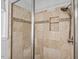 Modern walk-in shower showcasing elegant tile and glass enclosure at 2603 Legion Ave, Durham, NC 27707