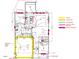 Detailed floor plan of the home showing layout of kitchen, Gathering room, and home office with LED lighting and accents at 268 Murray Grey Ln, Wake Forest, NC 27587