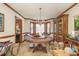 Dining area featuring a large table, chandelier, and natural light at 3412 Hackney Ct, Raleigh, NC 27613