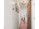 Hallway featuring hardwood floors and decorative rustic barn door at 400 Cedarmere Dr, Wendell, NC 27591