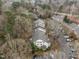 Overhead view of townhome community showcasing well-maintained roofs and parking areas at 401 Oak Hollow Ct, Raleigh, NC 27613