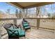 Charming covered patio with seating and a view of the outdoors at 401 Oak Hollow Ct, Raleigh, NC 27613