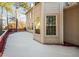 Exterior shot of the home with a snow-covered patio at 601 Walcott Way, Cary, NC 27519