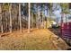 Backyard of home with wooded area at 601 Walcott Way, Cary, NC 27519