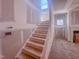 Staircase leading upstairs showing the layout of the home, awaiting carpet or flooring at 1905 Old Bramble Ln # 4, Fuquay Varina, NC 27526