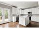 Bright kitchen featuring island, modern appliances, and access to the outdoor deck at 200 Single Tree Cir, Haw River, NC 27258