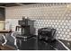 Up close detail of the kitchen featuring a coffee maker, toaster, and marble countertops at 3506 Bellevue Rd, Raleigh, NC 27609