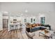 Open living space with modern kitchen, living room, and dining area perfect for entertaining at 4108 Shadbush St, Raleigh, NC 27616
