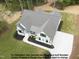 Drone shot showing a lush backyard, manicured landscaping, and a classic white home at 4622 Durham Rd, Wake Forest, NC 27587