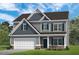 Charming two-story home with a gray exterior, garage, and landscaped front yard at 507 Olivia Crossing Ct # 20, Four Oaks, NC 27524