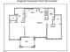 Original builder floorplan showing layout of main living area, bathrooms, bedrooms, and porch at 700 Finsbury St # 304, Durham, NC 27703