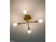 Four bulb sputnik-style ceiling light fixture illuminates the room with a retro aesthetic at 3521 Amelia Grace Dr # 67, Fuquay Varina, NC 27526