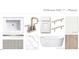 Holleman Hills 17 Primary bathroom materials, cabinetry, tile, freestanding tub, and fixtures samples at 5161 Church Rd # 17, New Hill, NC 27562