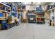 Spacious garage with ample storage shelves and work area at 857 Stroud Cir, Wake Forest, NC 27587