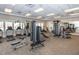 Well equipped gym for community use includes treadmills, ellipticals, weights and machines at 130 Ivory Ln, Raleigh, NC 27610