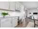Built-in desk area next to kitchen, providing a perfect spot for working from home at 1752 Post Oak Dr, Haw River, NC 27258