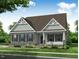 Rendering of a traditional home with stone accents, shutters, and a well-manicured lawn and garden at 190 Sage Ln # 015, Four Oaks, NC 27524