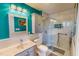 Well-lit bathroom with tile shower, modern fixtures, and neutral color palette at 2105 Antioch Church Rd, Timberlake, NC 27583