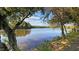 Scenic view of a calm lake surrounded by lush greenery and trees on a clear day at 2441 Campus Shore # 402, Raleigh, NC 27606