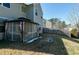 Large backyard featuring a gazebo-like patio with room for outdoor activities at 3517 Eastern Branch Rd, Raleigh, NC 27610