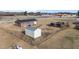 Aerial shot of a brick house with a large shed and storage building on an expansive lot at 4459 N Old Carriage Rd, Rocky Mount, NC 27804