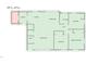 Detailed floor plan of the home, showing layout of rooms, including kitchen, living room, and bedrooms at 4459 N Old Carriage Rd, Rocky Mount, NC 27804