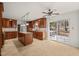 Spacious kitchen with custom wood cabinets, granite countertops and stainless steel appliances at 5620 Winthrop Dr, Raleigh, NC 27612