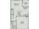 Detailed floor plan showcasing the layout of the first floor, including the kitchen, Gathering room, and garage at 68 Commons Cir # 223, Clayton, NC 27520