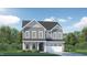 Charming two-story home with gray siding, white trim, and a well-manicured lawn at 840 Emerald Bay Cir, Raleigh, NC 27610