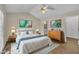 Charming bedroom with ensuite bathroom and bright, airy decor at 1614 W Cotton Gin Dr, Clayton, NC 27527