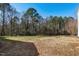 A spacious backyard with a view of the wooded area, perfect for recreation at 174 St. Andrews Ln, Chapel Hill, NC 27517