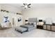 Primary bedroom suite with a stylish upholstered headboard and neutral tones at 211 Whitney Ln, Durham, NC 27713