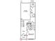 First floor plan featuring a garage, living area, entry, bedroom and bathroom at 332 Chesapeak Commons St # 141, Garner, NC 27529