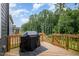 Wood deck overlooking wooded backyard at 401 Shadow Falls Dr, Wendell, NC 27591