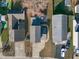 Aerial shot showcasing the home in a neighborhood with a well maintained yard at 605 Stratton Way, Durham, NC 27704