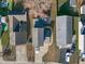 Aerial shot showcasing the home in a neighborhood with a well maintained yard at 605 Stratton Way, Durham, NC 27704