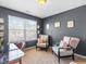 Comfortable office with natural light, desk, two chairs, and decorative accents at 107 Vickery Hill Ct, Durham, NC 27703