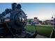 Vintage locomotive #12 on display in a well-lit downtown park at 138 Oban Dr, Homesite 134, Sanford, NC 27330