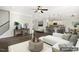 A living space featuring modern furniture and decor with easy access to the kitchen at 192 Springhill Ln, Garner, NC 27529