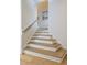 Elegant staircase featuring wood treads, white risers, and a stained handrail for a classic look at 25 Blackhorn Ct, Pittsboro, NC 27312