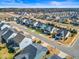 Overhead shot of a neighborhood showcasing well-maintained homes and landscaping at 321 Price Lake Way, Fuquay Varina, NC 27526