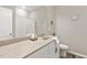 Bathroom featuring countertop with sink, large mirror and a toilet at 3333 Sandy Meadows Dr, Fuquay Varina, NC 27526