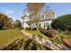 View of the front lawn and the walkway to the front door of this charming home at 3648 Praed Pl, Fuquay Varina, NC 27526