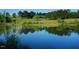 Scenic view of a serene pond reflecting the surrounding trees and landscape at 4501 Mint Leaf Ln, Raleigh, NC 27612