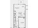 First floor plan featuring the living room, dining room, kitchen, half bath, and one-car garage at 46 Shay St, Angier, NC 27501